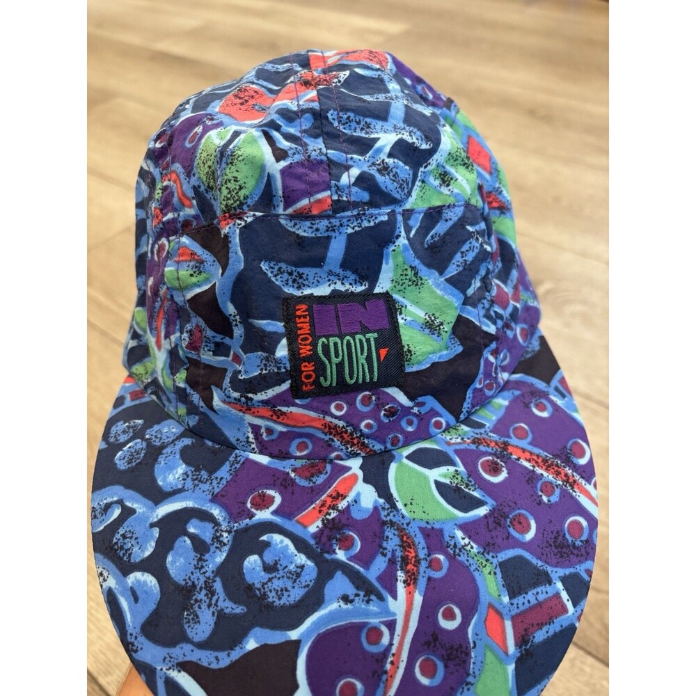 Vintage In Sport Tropical Bright Adjustable‎ hat cap Long Brim Neon 90’s Hat